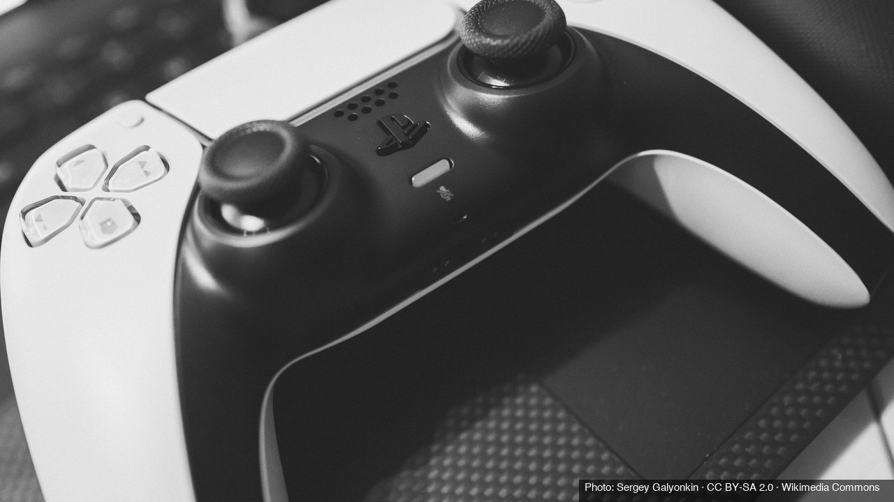 Close-up of a DualSense controller